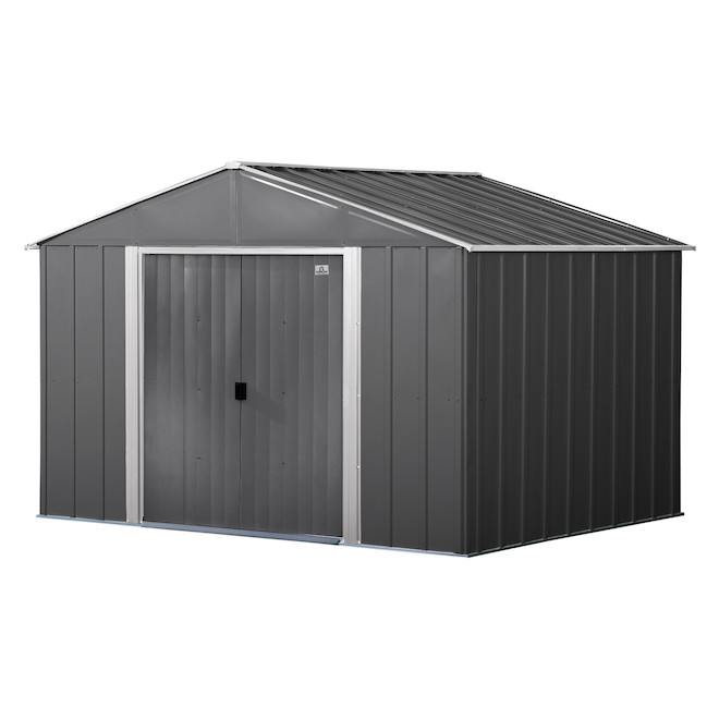 Arrow Storage Shed in Metal with High-Gable Roof 8 x 6-ft - Grey