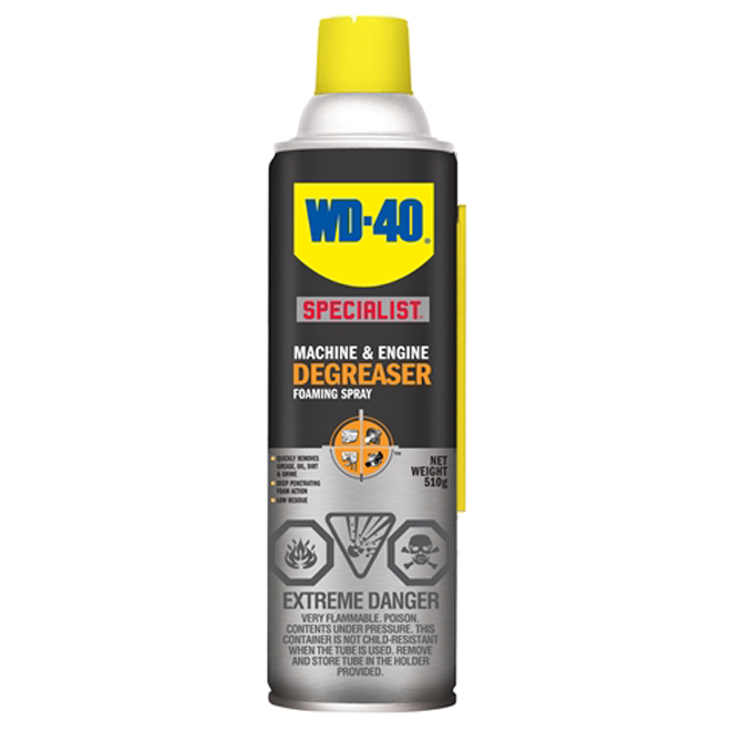 WD-40 Specialist Aerosol Degreaser Spray - Removes Built-Up Grime - Deep Foaming - 510 g