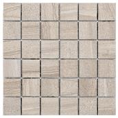 Tuile de porcelaine «Paros 2x2», 30 x 30 cm, taupe, 4/bte