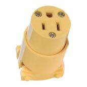 Eaton 3-Wire Straight Blade Connector - 2 Pole Straight Blade - Yellow - 15-amp