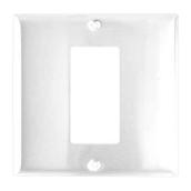 Eaton 1-Gang - GFI Receptacle Wall Plate - White - Standard - 4 1/2-in H x 4 1/2-in W x 3/32-in D