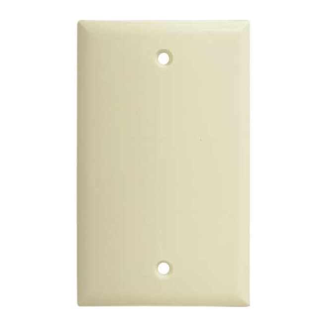 Eaton 1-Gang Blank Wall Plate - Ivory - Plastic - 4 1/2-in H x 2 3/4-in W x 3/32-in D