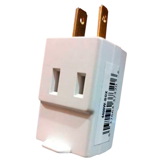 Eaton 3-Outlet Adapter - White Plastic - 15-amp - 125-volt