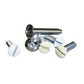 Eaton Assorted Wall Plate Screws - White - Stainless Steel - Decorator - 30-Pack