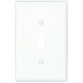 Eaton 1-Gang Toggle Wall plate - Polycarbonate - White - 4 7/8-in H x 5/64-in D x 3 1/8-in W