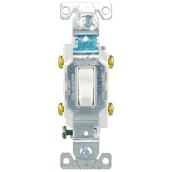 Eaton Arrow Hart Commercial Grade Toggle Switch - Metal and Plastic - White - 15-Amp