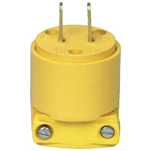 Fiche à lames droites Eaton, 15 A, 125 volts, jaune