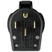 Cooper Heavy-Duty Angle Power Plug - 30-Amp - 4-Wire Range and Dryer - Black