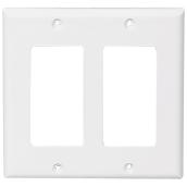 Plaque murale double pour interrupteurs Eaton, standard, blanc, 4 1/2 po H. x 4 9/16 po l.