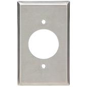 Cooper Receptacle Power Outlet Wall Plate - Stainless Steel - Round - 2 3/4-in W x 4 1/2-in H