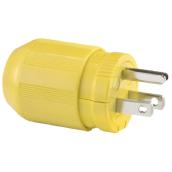 Cooper Industrial Quick Grip Male Plug - Flat Parallel Blade - Yellow - 15-amp