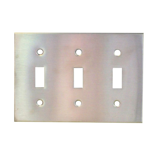 Eaton 3-Gang Toggle Wall Plate - Stainless Steel - Industrial - 6 3/8-in W x 4 1/2-in L