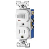 Eaton Toggle Switch and Outlet - 15-Amp - 125-Volt - Tamper Resistant - White - Standard