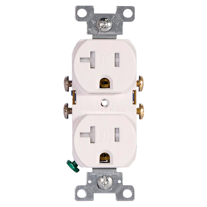 Eaton Standard Duplex Receptacle Outlet - Tamper Resistant - Flush Mount - 125-Volt