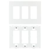 Cooper 3-Gang Midsize Wall Plate - Screwless - White - 6 3/4-in W x 4 7/8-in L