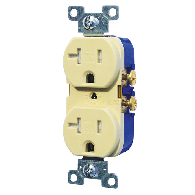 125 VAC/20 A Tamper Duplex Receptacle 2 Poles/3 Wires