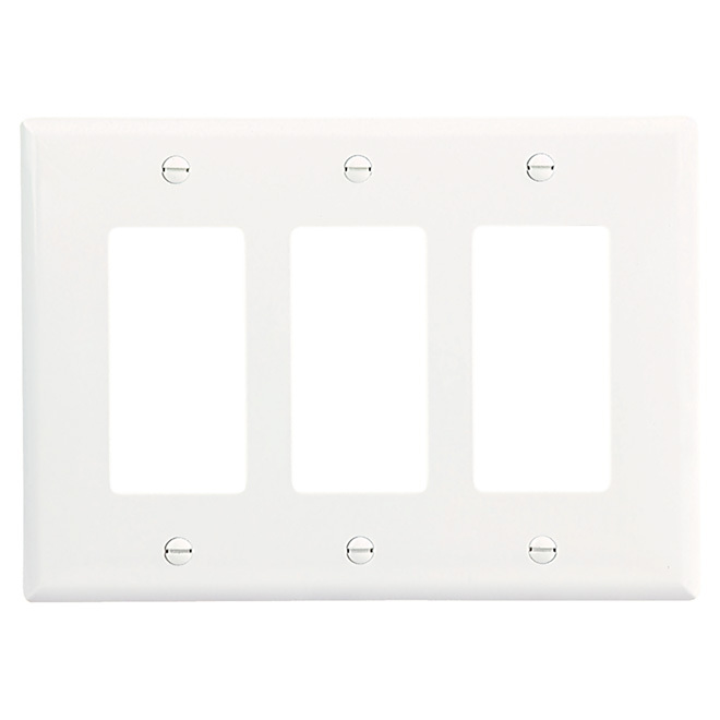 Plaque murale moyenne triple Cooper, polycarbonate, blanche, 6 3/8 po l. x 4 1/2 po L.