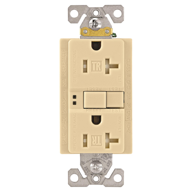 Eaton Electrical Outlets - 20-Amp - 125-Volt - Tamper Resistant - Duplex Receptacle - Ivory - GFCI -Residential