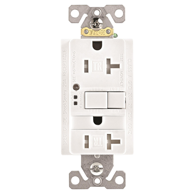 Eaton Duplex Electrical Outlet - 20-Amp - 125-Volt - Tamper Resistant - White - Residential