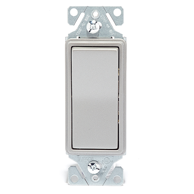 Single Pole Decorator Switch - 15 A - 120 V - Silver