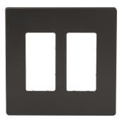 Eaton 2-Gang Midsize Wall Plate - Screwless - Polycarbonate - Bronze - 4 15/16-in W x 4 7/8-in L