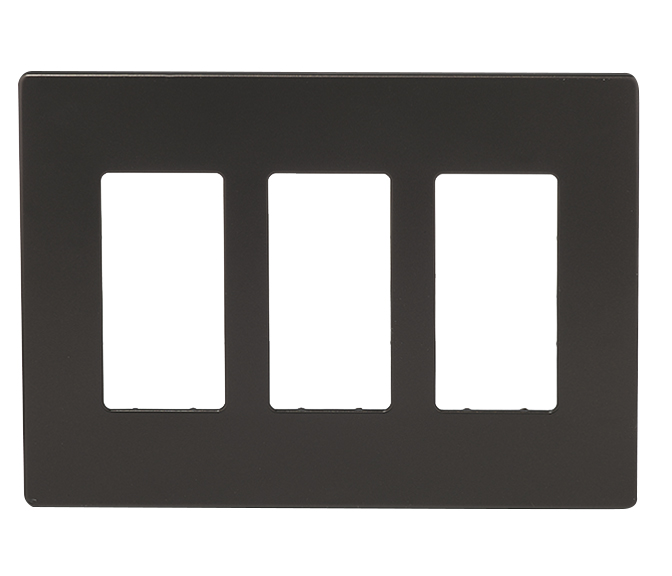 Eaton 3-Gang Midsize Wall Plate - Screwless - Polycarbonate - Bronze - 6 3/4-in W x 4 7/8-in L