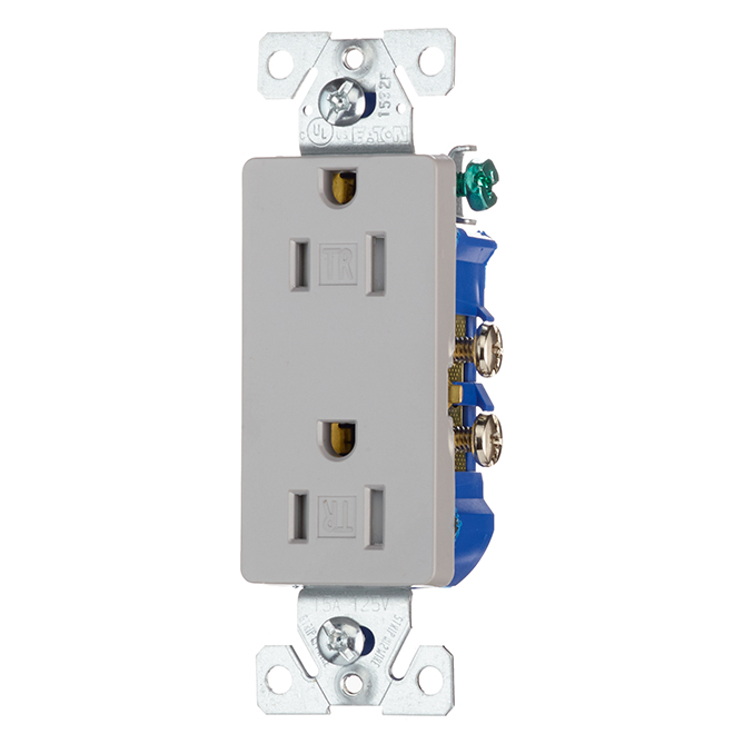 Eaton Straight Blade Duplex Receptacle - 1 3/16-in W x 4 13/32-in H - 15-amp - 125-volt