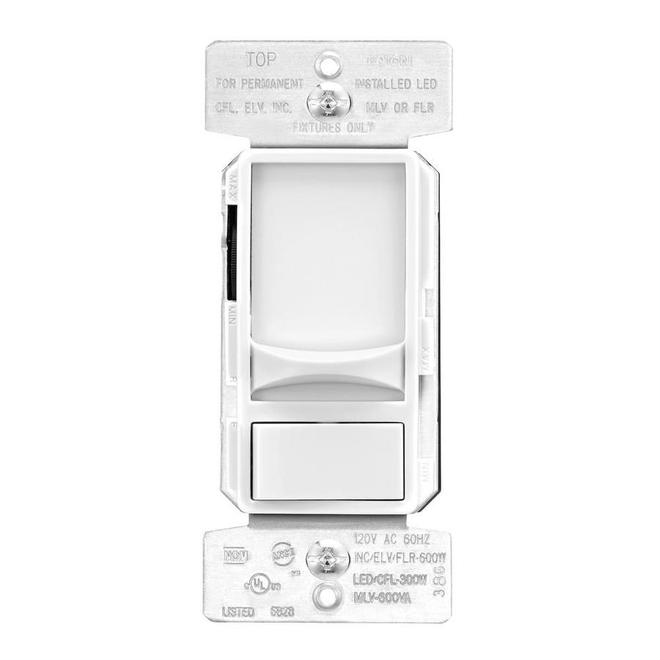 Eaton 120 V 600 W White single Pole 3-Way Preset Slide Dimmer Switches - 2-Pack