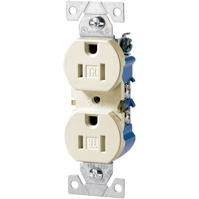 Eaton Ivory 15-Amp Duplex Tamper-Resistant Residential Outlet