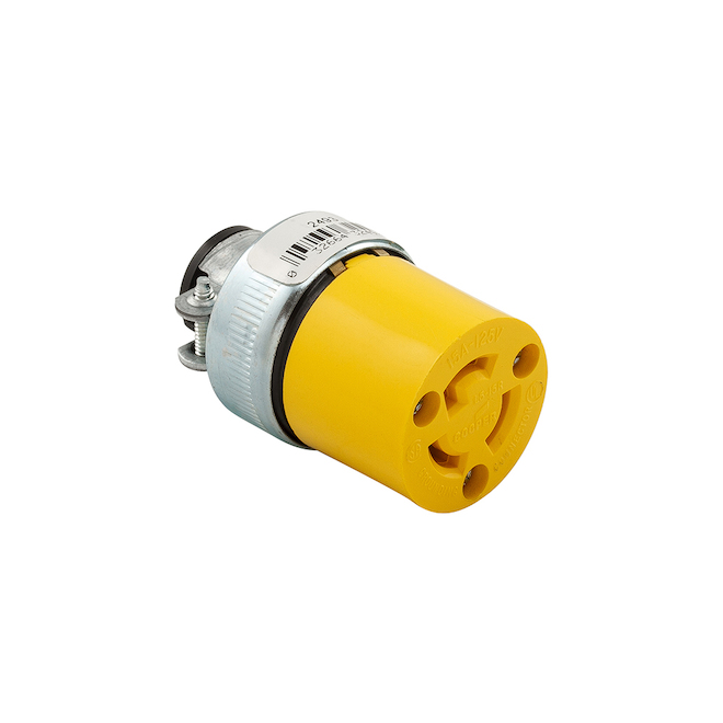 Eaton 15-Amp 125-Volt Yellow 3-Wire Grounding Connector