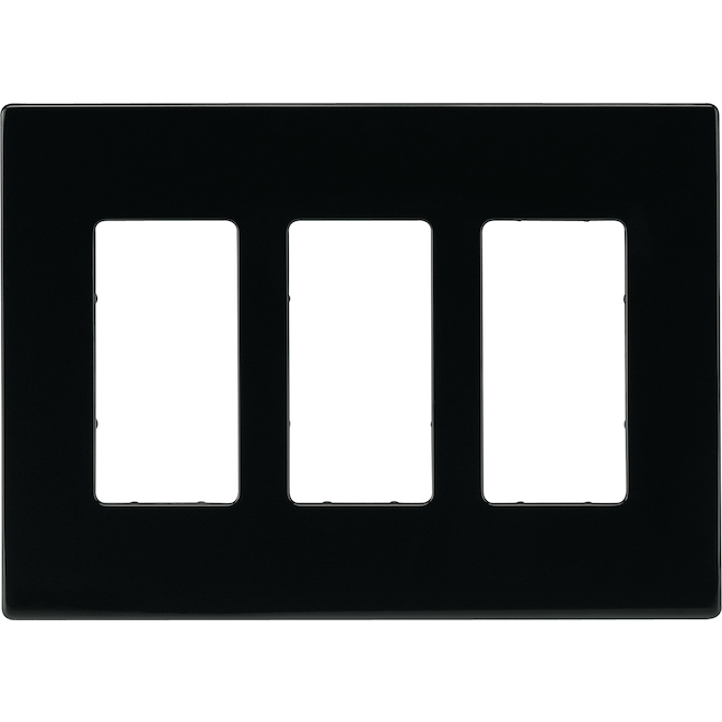 Eaton 3-Gang 1-Pack Black Decorator Screwless Midsize Wall Plate