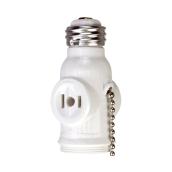 Eaton 660-Watt White Medium Light Socket Adapter Pull Chain
