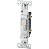 Eaton 15-Amp Single-Pole White Toggle Residential Light Switch (1-Pack)