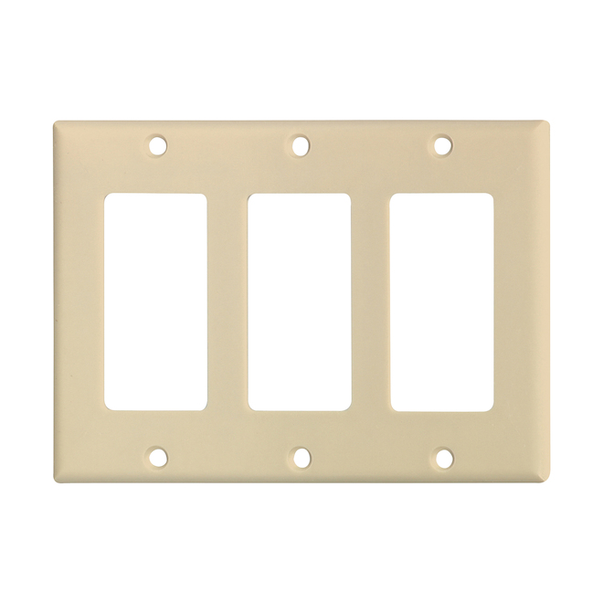 Eaton 3-Gang 1-Pack Ivory Decorator Wall Plate