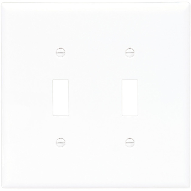 Eaton 2-Gang 1-Pack White Toggle Standard Wall Plate