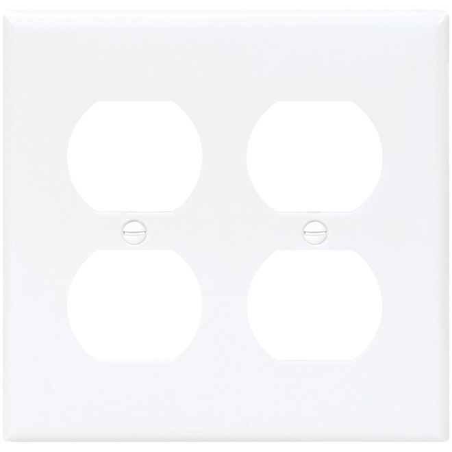 Eaton 2-Gang 1-Pack White Duplex Standard Wall Plate