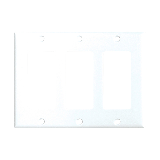 Eaton 3-Gang 1-Pack White Standard Wall Plate