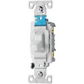 Eaton 15-Amp Double Pole White Toggle Light Switch (1-Pack)