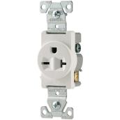 Eaton White 20-Amp Round Outlet (1-Pack)