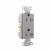 Eaton Grey 20-Amp Decorator Tamper Resistant Outlet (1-Pack)