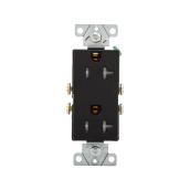 Eaton Black 20 Amp Decorator Tamper Resistant Wall Plate Included Residential 1/Pack Double Plug