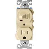 Interrupteur/prise Eaton ivoire 15 amp Duplex, inviolable residentiel/commercial 1/paquet