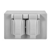 Eaton Weatherproof Box with Double Outlet - Grey