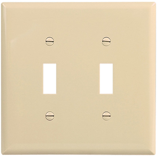 Eaton 2-Gang 1-Pack Ivory Toggle Mid Size Wall Plate PJ2V-F-L | RONA