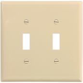 Eaton 2-Gang 1-Pack Ivory Toggle Mid Size Wall Plate