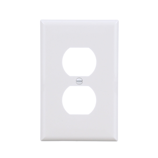 Eaton 1-Gang 1-Pack White Duplex Midsize Wall Plate