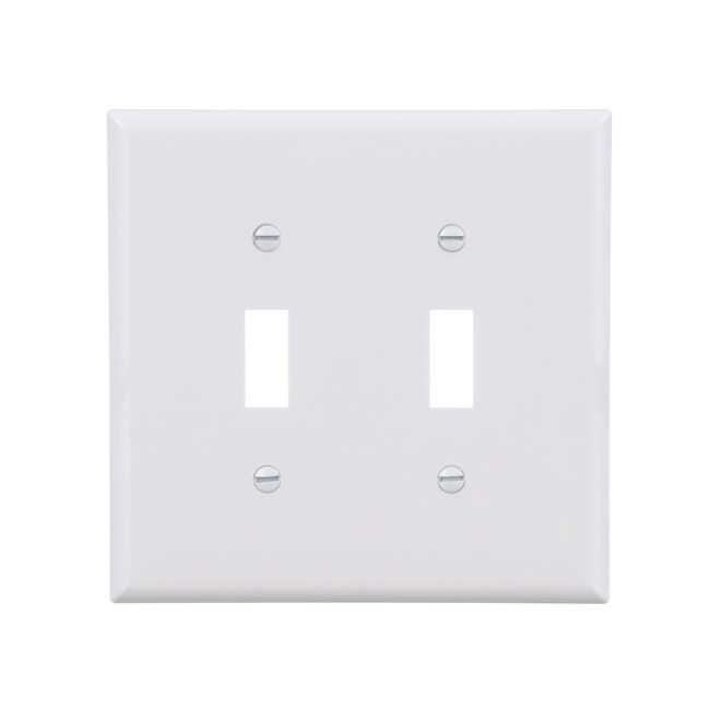 Eaton 2-Gang 1-Pack White Toggle Midsize Wall Plate