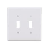 Eaton 2-Gang 1-Pack White Toggle Midsize Wall Plate