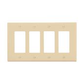 Eaton 4-Gangs 1-Pack Ivory Decorator Midsize Wall Plate