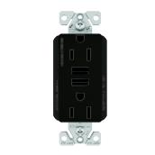 Eaton Duplex Receptacle Combined with USB Plugs - Black